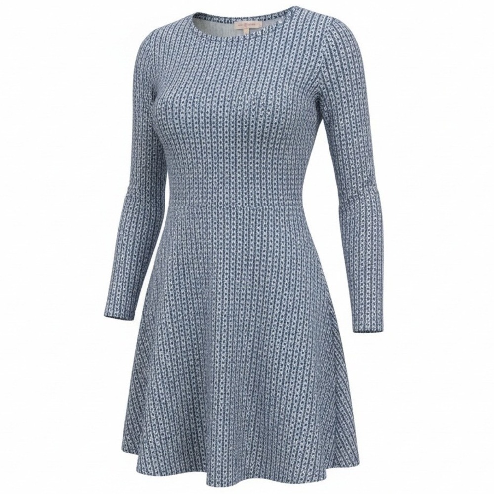 Tory Burch $275 Womens Corinne Blue Chain Link Pattern Party Dress Size S Small